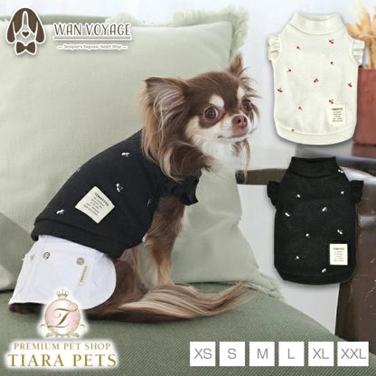 ティノティート TINOTITO 袖フリルハートラメニット【小型犬 犬服 トップス ニット カジュアル】