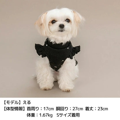 ティノティート TINOTITO 袖フリルハートラメニット【小型犬 犬服 トップス ニット カジュアル】
