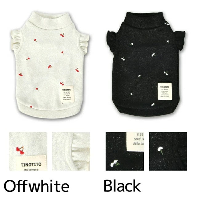 ティノティート TINOTITO 袖フリルハートラメニット【小型犬 犬服 トップス ニット カジュアル】