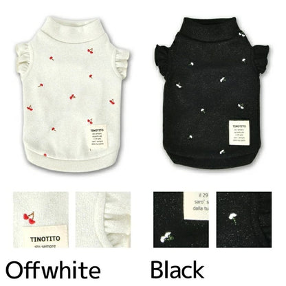 ティノティート TINOTITO 袖フリルハートラメニット【小型犬 犬服 トップス ニット カジュアル】