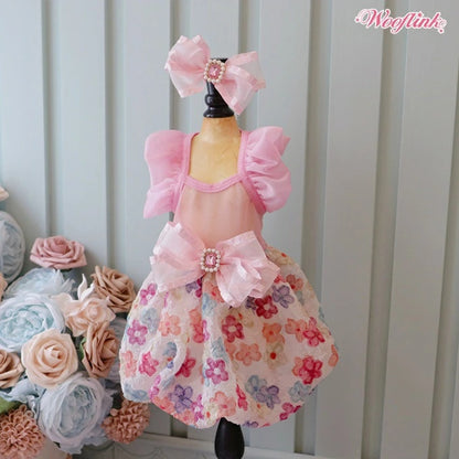 ウーフリンク WOOFLINK BUBBLE GUM DRESS【小型犬 犬服 ドレス ワンピース スカート セレブ】