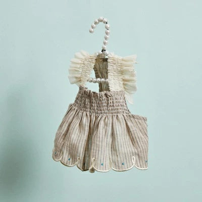 ルイスドッグ louisdog Linen Sun Dress/Antique stripes【小型犬 犬服 ワンピース ドレス スカート セレブ】