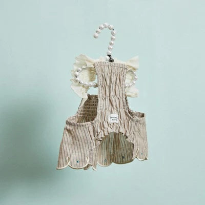 ルイスドッグ louisdog Linen Sun Dress/Antique stripes【小型犬 犬服 ワンピース ドレス スカート セレブ】