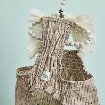 ルイスドッグ louisdog Linen Sun Dress/Antique stripes【小型犬 犬服 ワンピース ドレス スカート セレブ】