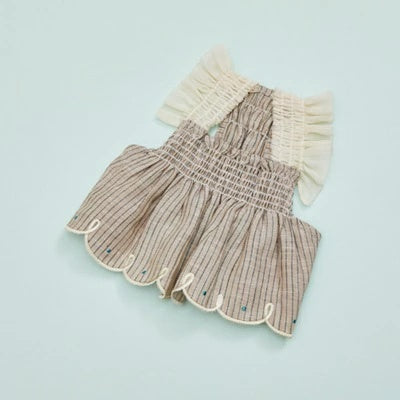 ルイスドッグ louisdog Linen Sun Dress/Antique stripes【小型犬 犬服 ワンピース ドレス スカート セレブ】