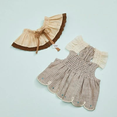 ルイスドッグ louisdog Linen Sun Dress/Antique stripes【小型犬 犬服 ワンピース ドレス スカート セレブ】