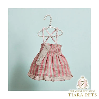 ルイスドッグ louisdog Linen Sun Dress/Strawberry Cone【小型犬 犬服 ワンピース ドレス スカート セレブ】