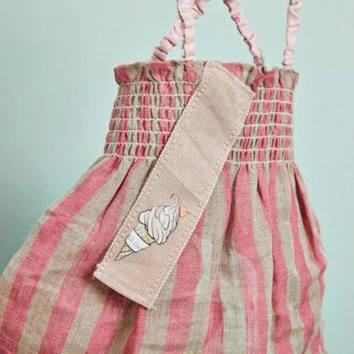 ルイスドッグ louisdog Linen Sun Dress/Strawberry Cone【小型犬 犬服 ワンピース ドレス スカート セレブ】
