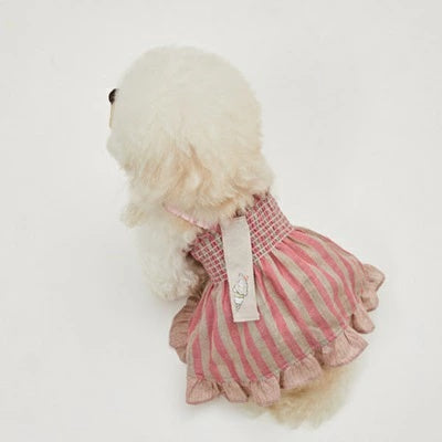 ルイスドッグ louisdog Linen Sun Dress/Strawberry Cone【小型犬 犬服 ワンピース ドレス スカート セレブ】