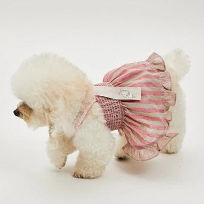ルイスドッグ louisdog Linen Sun Dress/Strawberry Cone【小型犬 犬服 ワンピース ドレス スカート セレブ】