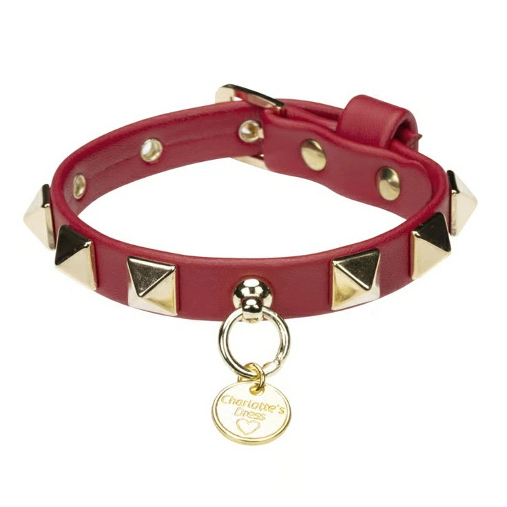 シャーロットドレス Charlotte's Dress Art. f1519N collar Square rivet【犬用 カラー ハーネス リード セレブ】