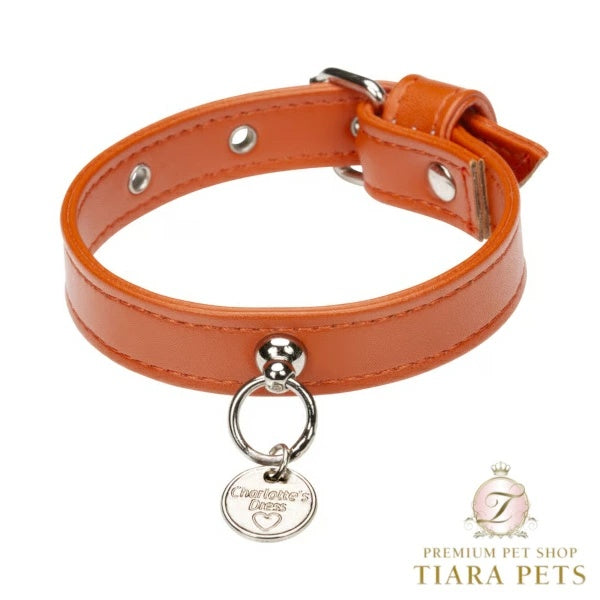 シャーロットドレス Charlotte's Dress Art.f1566N collar Hermes(シルバー仕様)【犬用 カラー ハーネス リード セレブ】