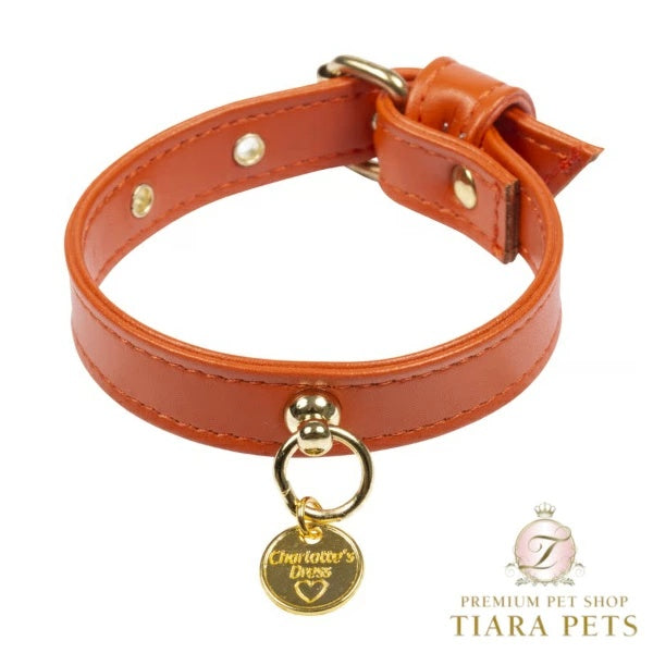 シャーロットドレス Charlotte's Dress Art.f1566NO collar Hermes(ゴールド仕様)【犬用 カラー ハーネス リード セレブ】