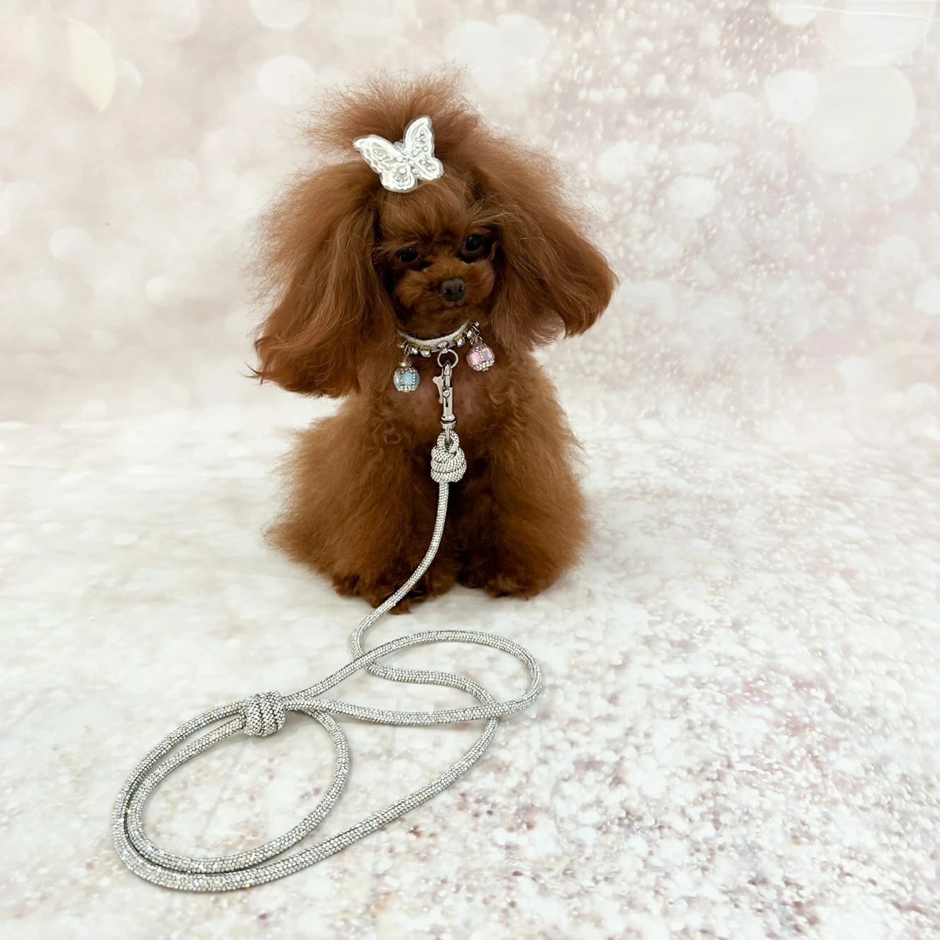 フォーペッツオンリー For Pets Only Crystal Babe Leash Crystal/Silver【犬用 リード セレブ】