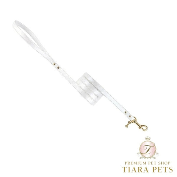 フォーペッツオンリー For Pets Only Plain Lead White/Gold【犬用 リード セレブ】