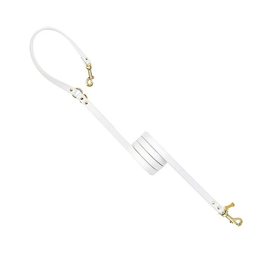 フォーペッツオンリー For Pets Only Plain Lead For Happy Hour White/Gold【犬用 リード セレブ】