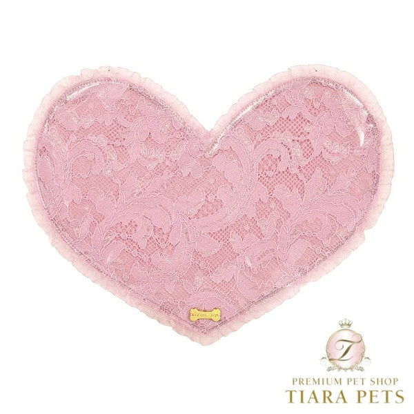 フォーペッツオンリー For Pets Only Heart Lace Lunch Time Mat Pink【犬用 ランチマット フードマット セレブ】