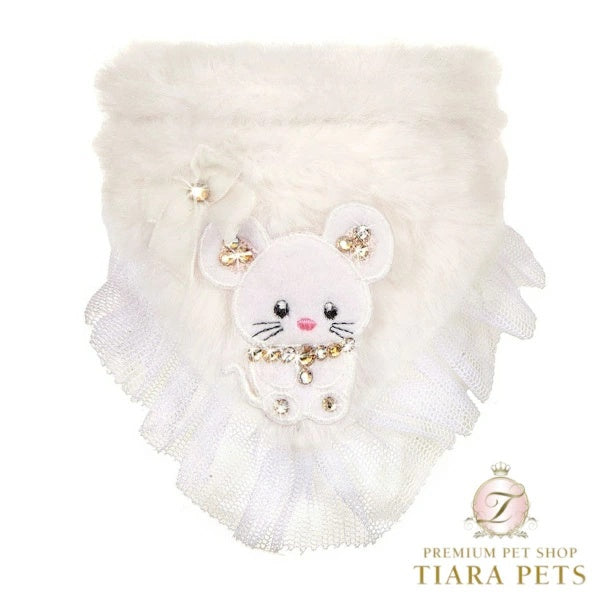 フォーペッツオンリー For Pets Only TopoMio Furry Bandana White【犬用 アクセサリー バンダナ スタイ セレブ】