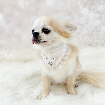 フォーペッツオンリー For Pets Only TopoMio Furry Bandana White【犬用 アクセサリー バンダナ スタイ セレブ】