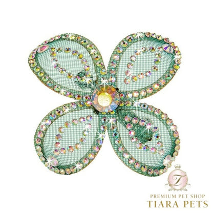 フォーペッツオンリー For Pets Only Beryl Green Flower Hairclip【犬用 ヘアアクセサリー クリップ セレブ】