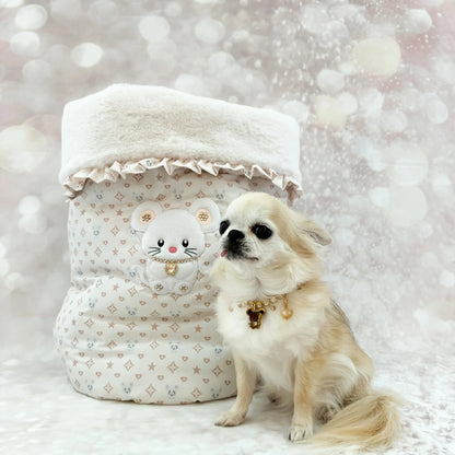 フォーペッツオンリー For Pets Only TopoMio Monogram Sleeping Bed Ivory【犬用 ベッド セレブ】