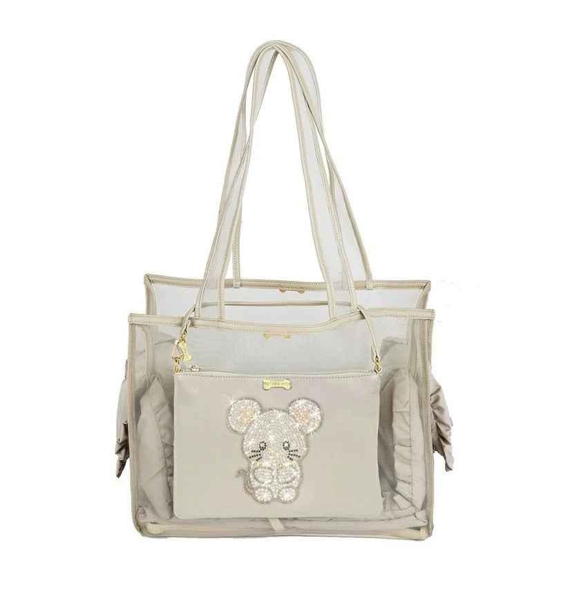 フォーペッツオンリー For Pets Only My TopoMio Diamond Pochette Greige【犬用 オーナー様用 バッグアクセサリー ポーチ ポシェット セレブ】