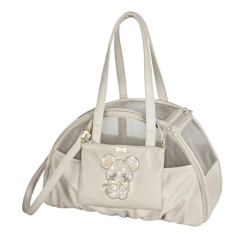 フォーペッツオンリー For Pets Only My TopoMio Diamond Pochette Greige【犬用 オーナー様用 バッグアクセサリー ポーチ ポシェット セレブ】