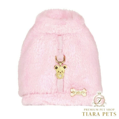 フォーペッツオンリー For Pets Only TopoMio Furry Harness Jacket Pink【犬用 ハーネス ジャケット 一体型 セレブ】