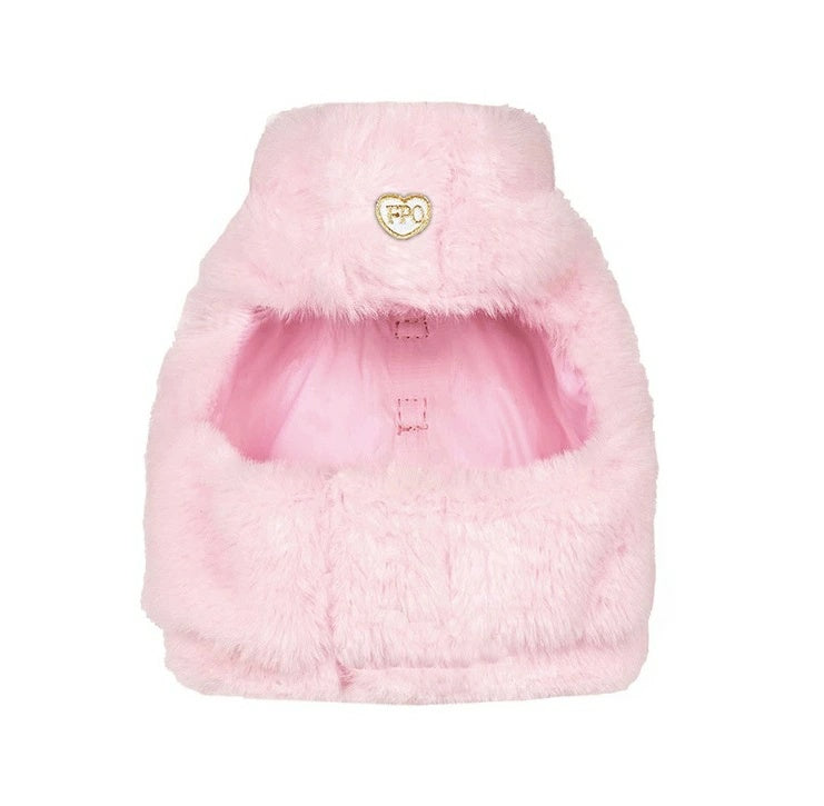 フォーペッツオンリー For Pets Only TopoMio Furry Harness Jacket Pink【犬用 ハーネス ジャケット 一体型 セレブ】