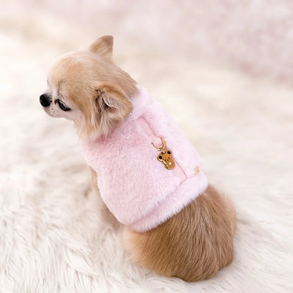フォーペッツオンリー For Pets Only TopoMio Furry Harness Jacket Pink【犬用 ハーネス ジャケット 一体型 セレブ】