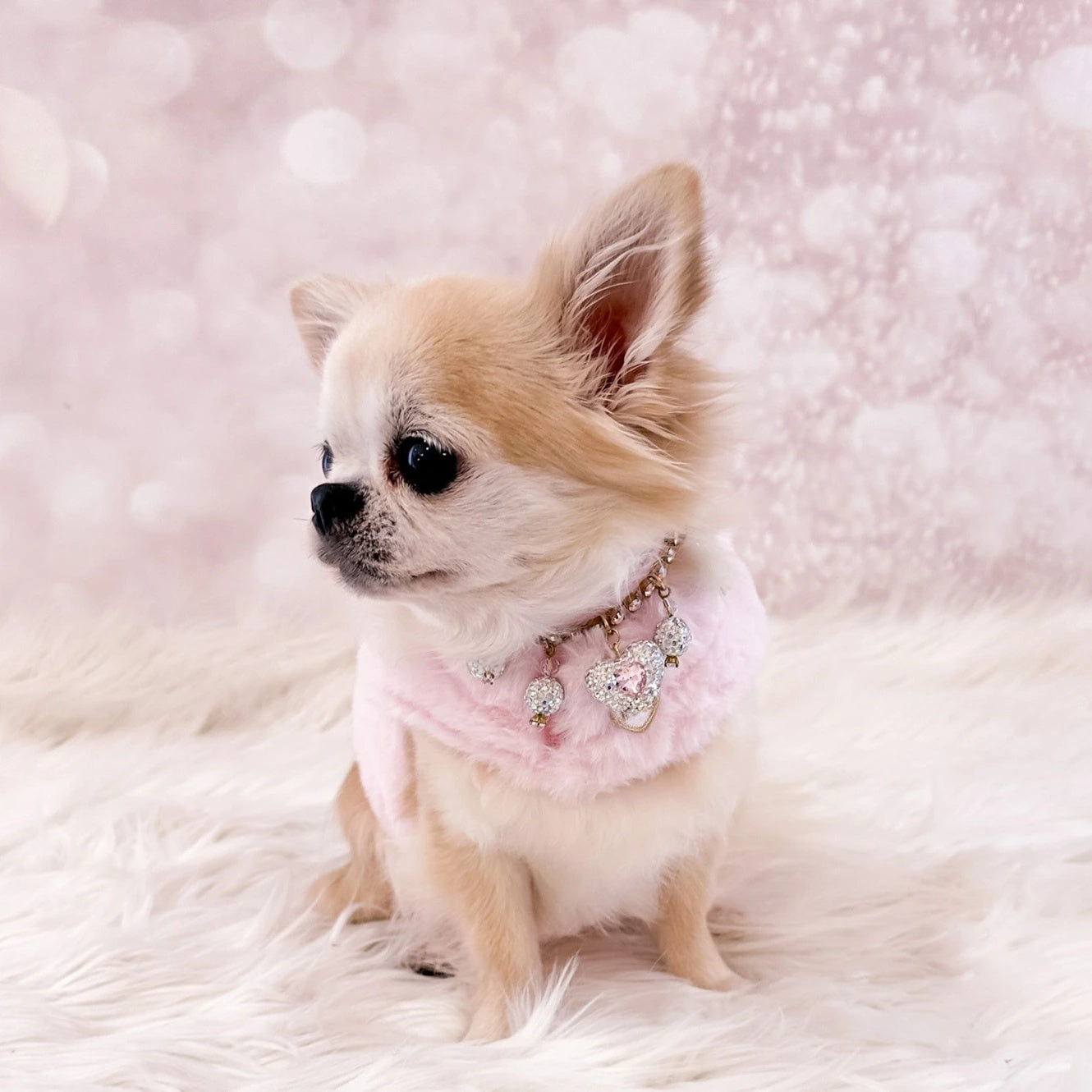 フォーペッツオンリー For Pets Only TopoMio Furry Harness Jacket Pink【犬用 ハーネス ジャケット 一体型 セレブ】
