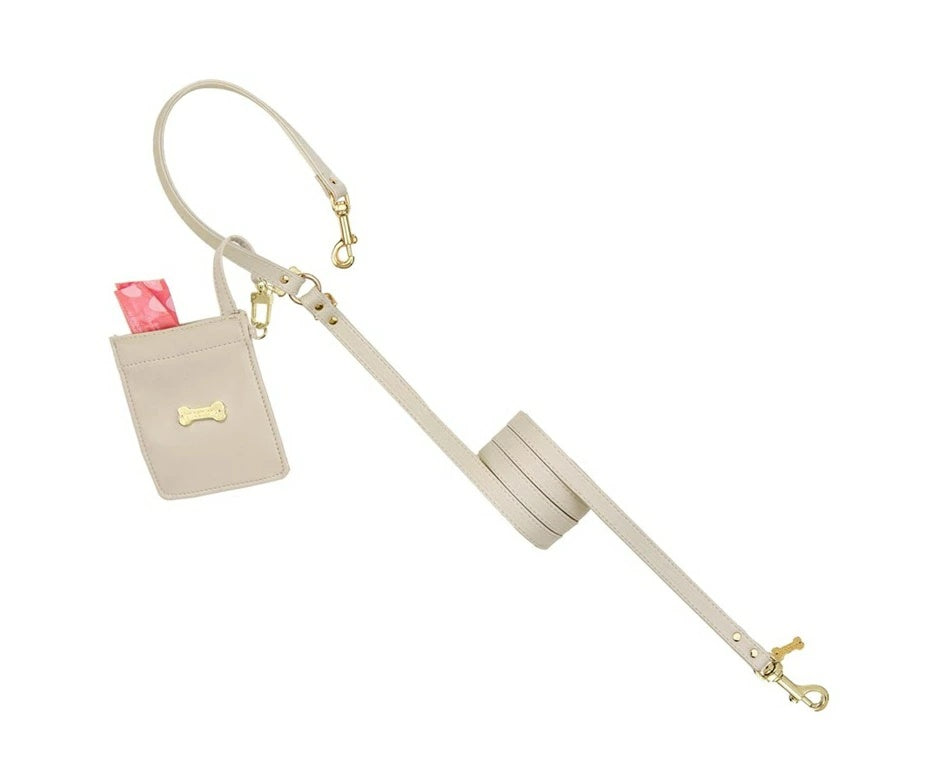 フォーペッツオンリー For Pets Only Plain Lead For Happy Hour Greige/Gold【小型犬用 犬用 リード お散歩 セレブ】