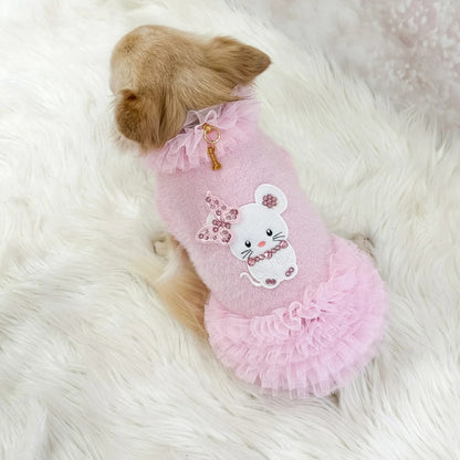 フォーペッツオンリー For Pets Only TopoMio Dancing Dress Pink【小型犬用 犬服 ワンピース ドレス スカート セレブ】