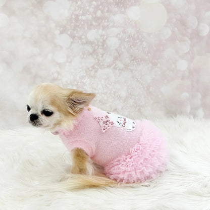 フォーペッツオンリー For Pets Only TopoMio Dancing Dress Pink【小型犬用 犬服 ワンピース ドレス スカート セレブ】