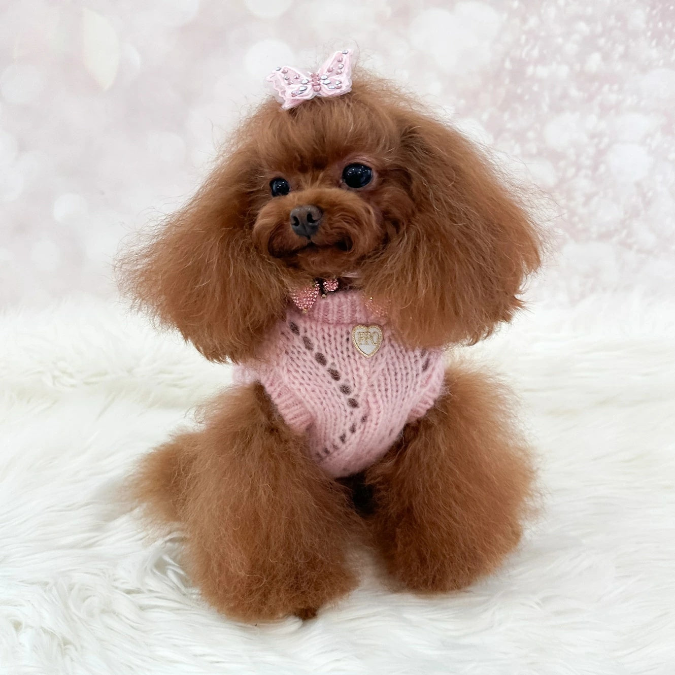 フォーペッツオンリー For Pets Only Les B?b?s Pull Pink【小型犬用 犬服 トップス ニット セーター セレブ】