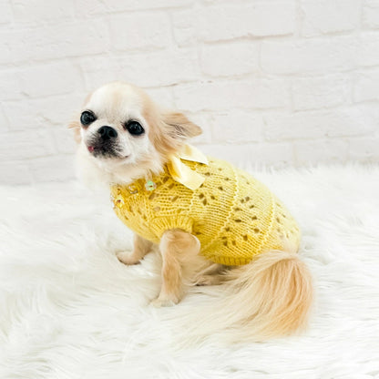フォーペッツオンリー For Pets Only Les B?b?s Pull Yellow【小型犬用 犬服 トップス ニット セーター セレブ】