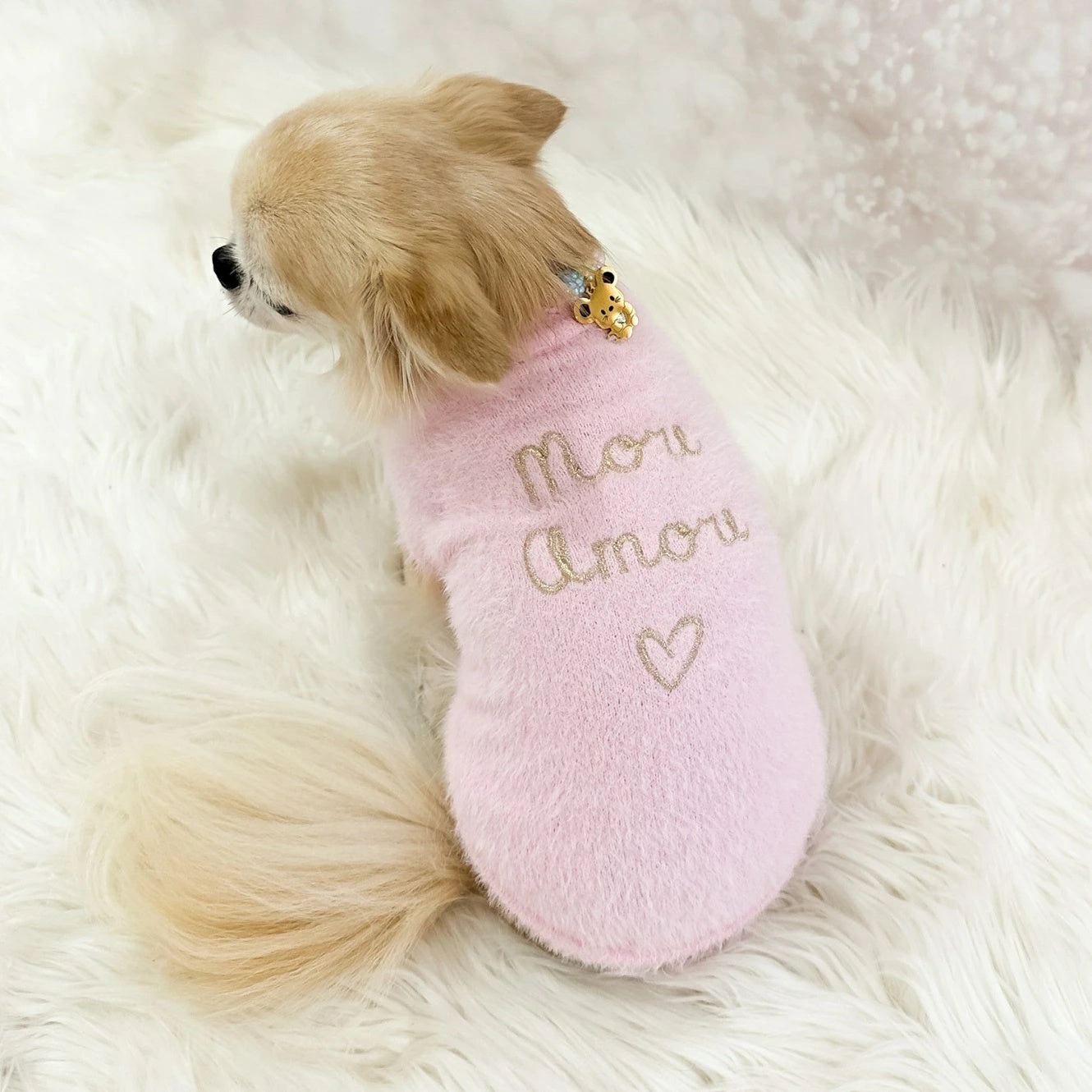 フォーペッツオンリー For Pets Only Mon More Amore Pull Pink【小型犬用 犬服 トップス ニット セーター セレブ】