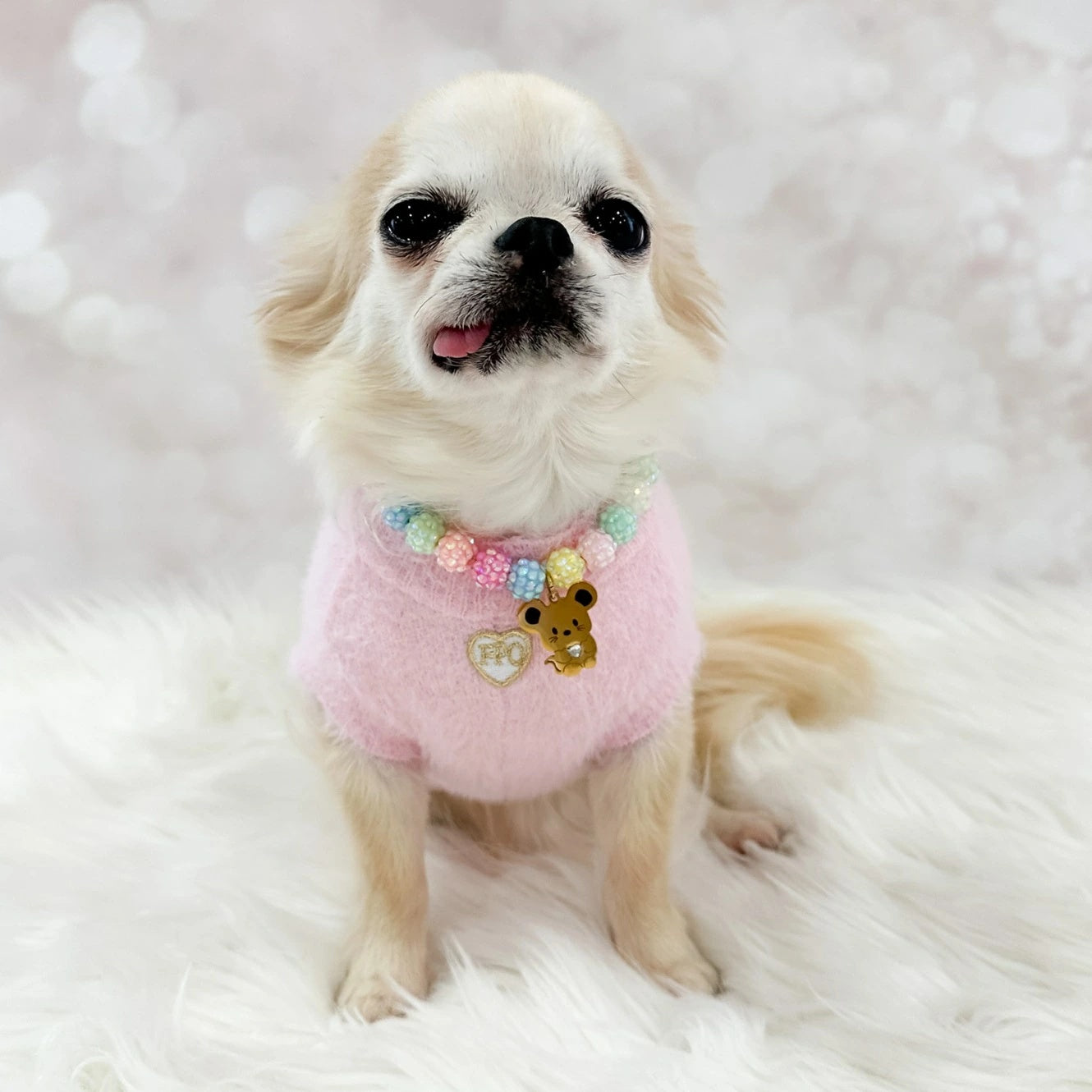 フォーペッツオンリー For Pets Only Mon More Amore Pull Pink【小型犬用 犬服 トップス ニット セーター セレブ】