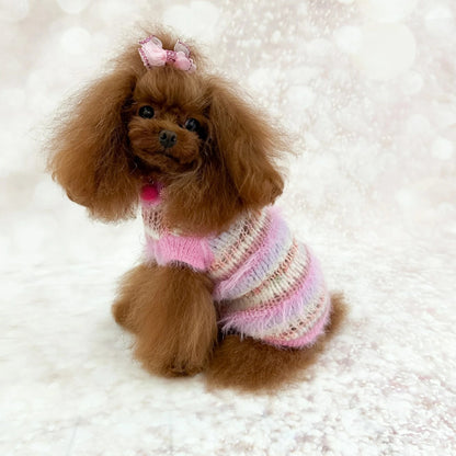 フォーペッツオンリー For Pets Only Righe Da Favola Pull Pink【小型犬用 犬服 トップス ニット セーター セレブ】