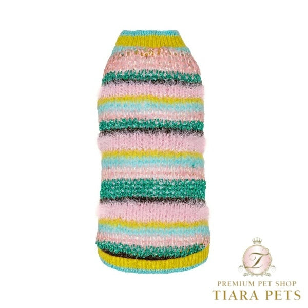 フォーペッツオンリー For Pets Only Righe Da Favola Pull Green【小型犬用 犬服 トップス ニット セーター セレブ】