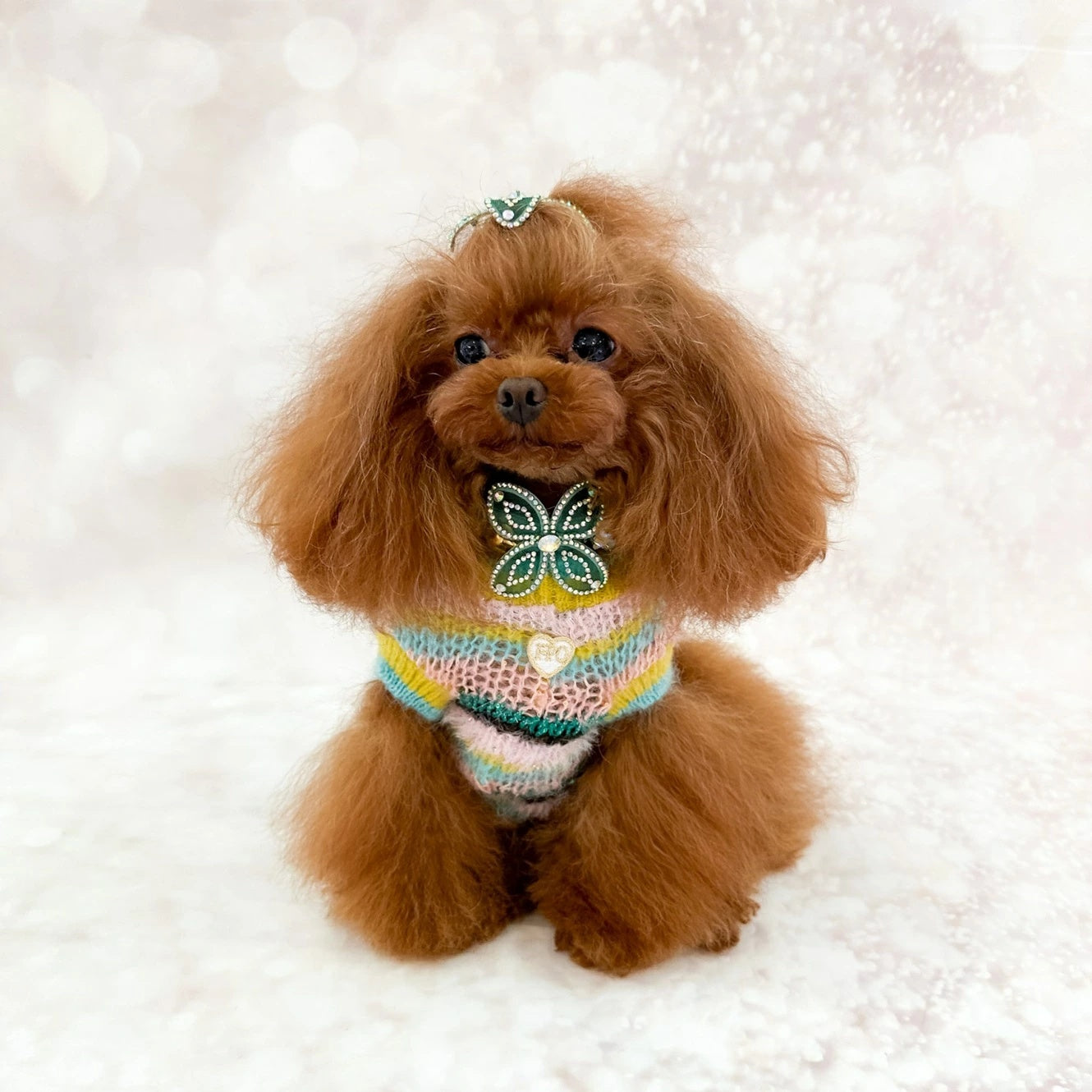 フォーペッツオンリー For Pets Only Righe Da Favola Pull Green【小型犬用 犬服 トップス ニット セーター セレブ】