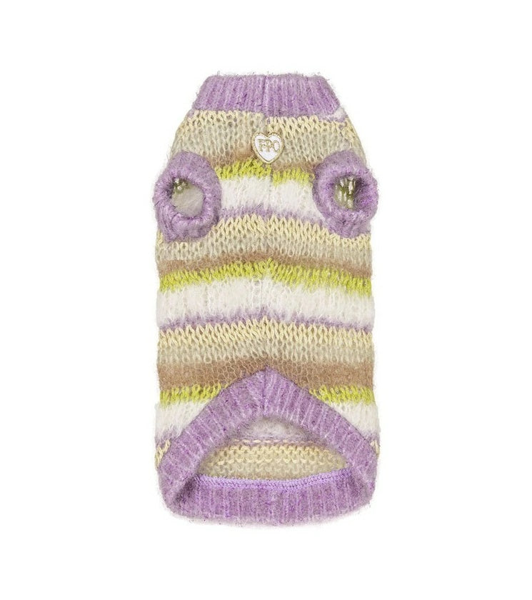 フォーペッツオンリー For Pets Only Righe Da Favola Pull Lilac【小型犬用 犬服 トップス ニット セーター セレブ】