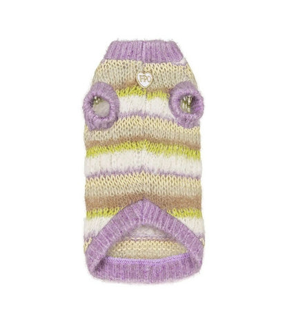 フォーペッツオンリー For Pets Only Righe Da Favola Pull Lilac【小型犬用 犬服 トップス ニット セーター セレブ】
