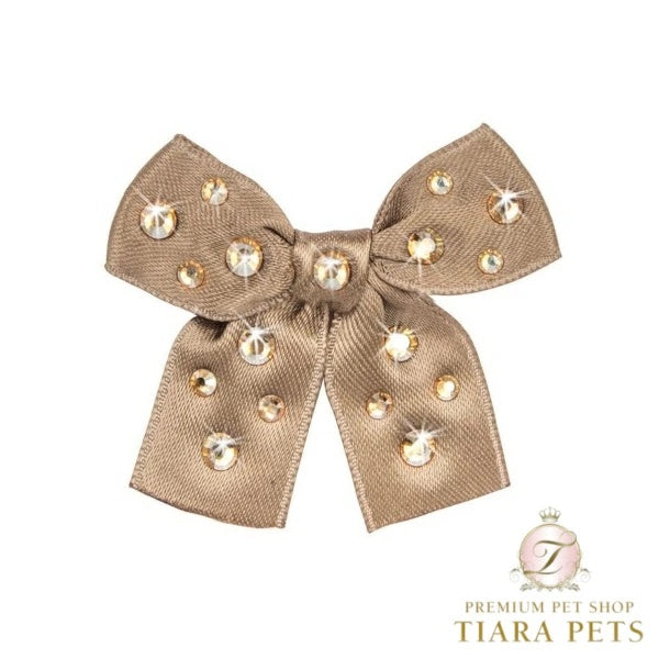 フォーペッツオンリー For Pets Only Sunshine Bow Camel/Gold Hairclip【小型犬 犬用 ヘアアクセサリー クリップ セレブ】