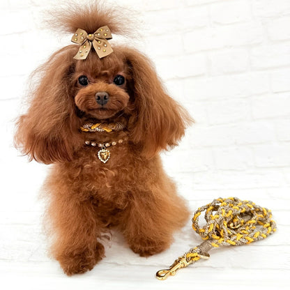 フォーペッツオンリー For Pets Only Sunshine Bow Camel/Gold Hairclip【小型犬 犬用 ヘアアクセサリー クリップ セレブ】