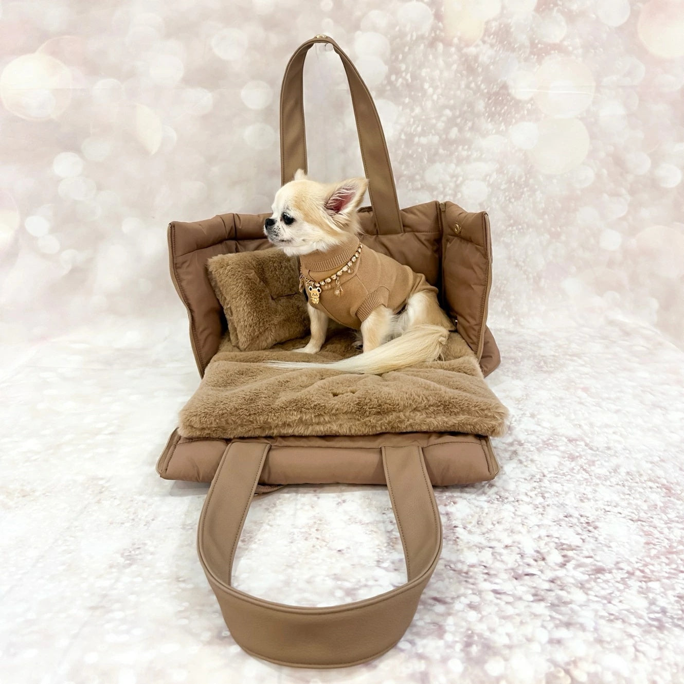 フォーペッツオンリー For Pets Only Sleeping Beauty Bag Mocha Mousse【小型犬 犬用 キャリーバッグ セレブ】