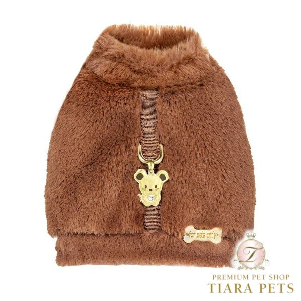 フォーペッツオンリー For Pets Only TopoMio Furry Harness Jacket Caramello【小型犬用 犬用 ハーネス 一体型 セレブ】