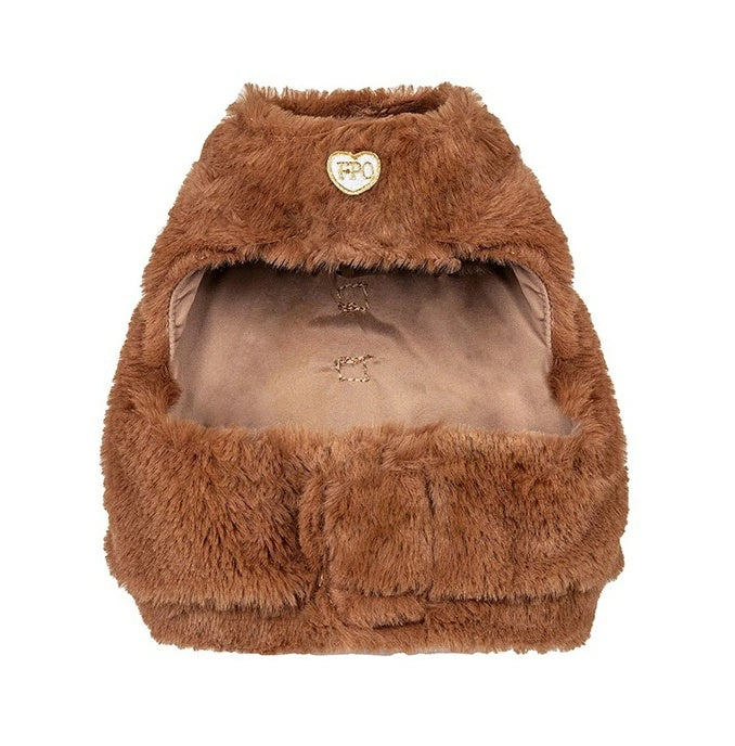フォーペッツオンリー For Pets Only TopoMio Furry Harness Jacket Caramello【小型犬用 犬用 ハーネス 一体型 セレブ】
