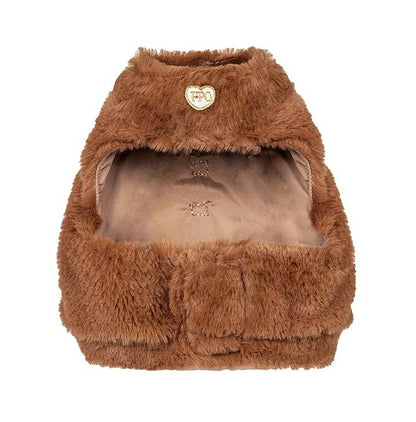 フォーペッツオンリー For Pets Only TopoMio Furry Harness Jacket Caramello【小型犬用 犬用 ハーネス 一体型 セレブ】