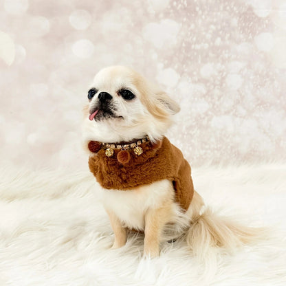 フォーペッツオンリー For Pets Only TopoMio Furry Harness Jacket Caramello【小型犬用 犬用 ハーネス 一体型 セレブ】